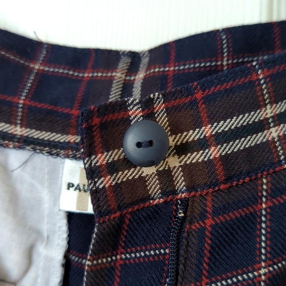Paul Harris Design 90's Vintage Plaid Preppy Pleated Wide Leg Shorts Navy Red 2 - Picture 5 of 13